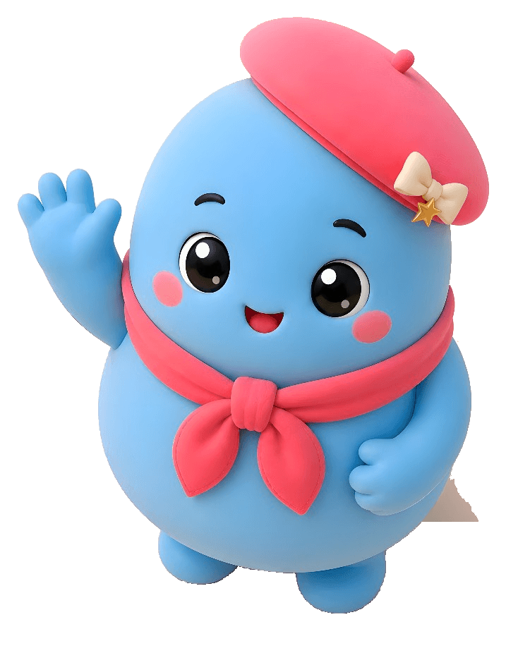 Ula, the Hey Ula mascot, pointing ahead as if ready to help plan a trip